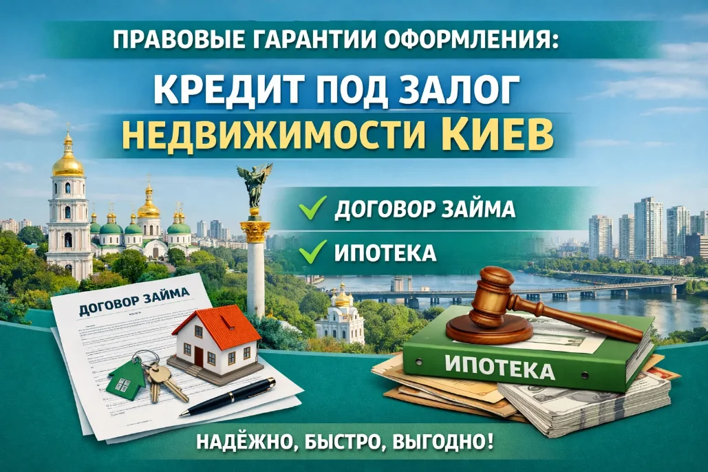 Правовые гарантии оформления кредита под залог недвижимости в Киеве: договор займа и ипотека, фон города Киев