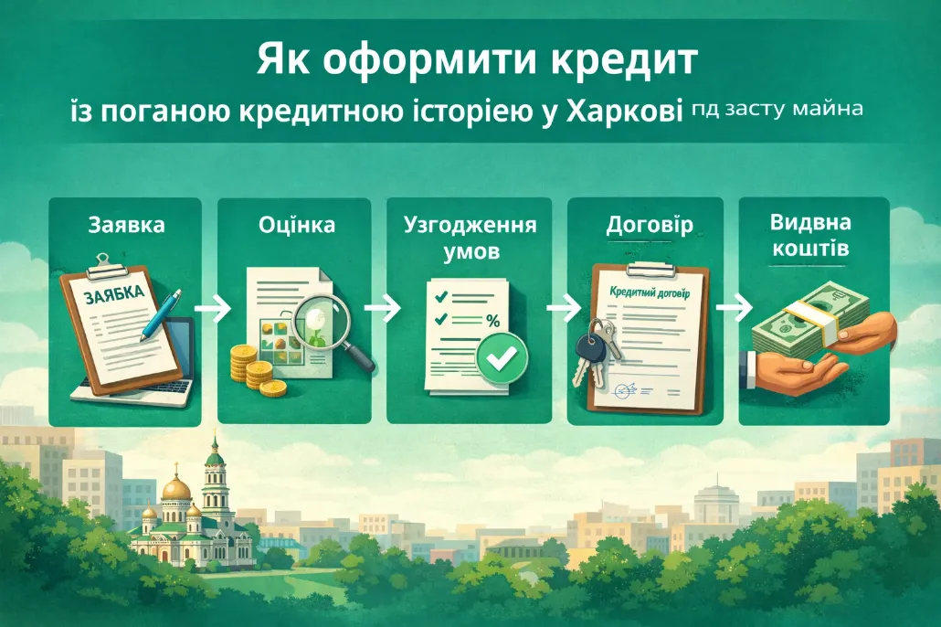 Як оформити кредит із поганою кредитною історією у Харкові під заставу майна — етапи оформлення